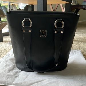 MCM logo studded tote